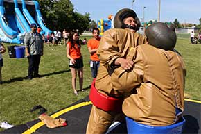 Sumo wrestling and bouncy castle were amongst the many fun activities for kids. Sumo wrestling and bouncy castle were amongst the many fun activities for kids.